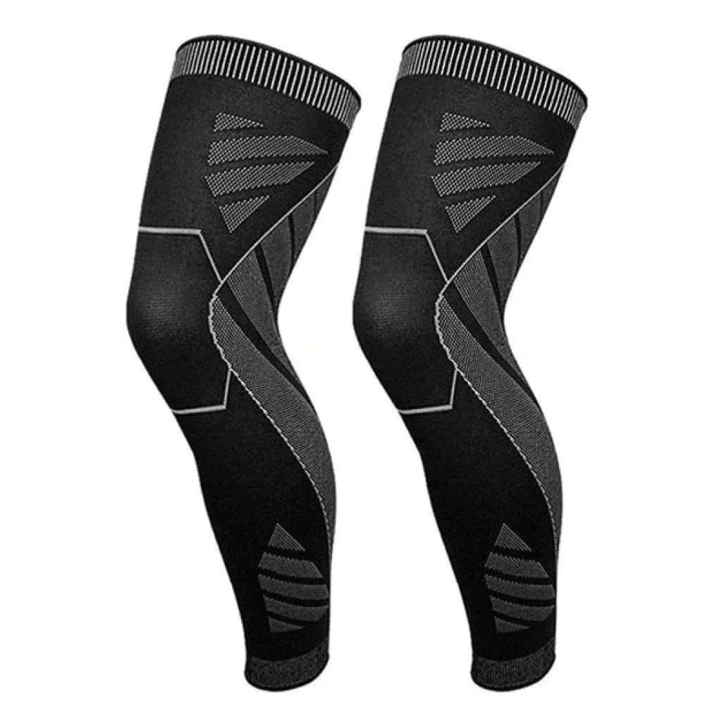 1pair Sport Full Leg Compression Knee Sleeves Protector for Weightlifting Arthritis