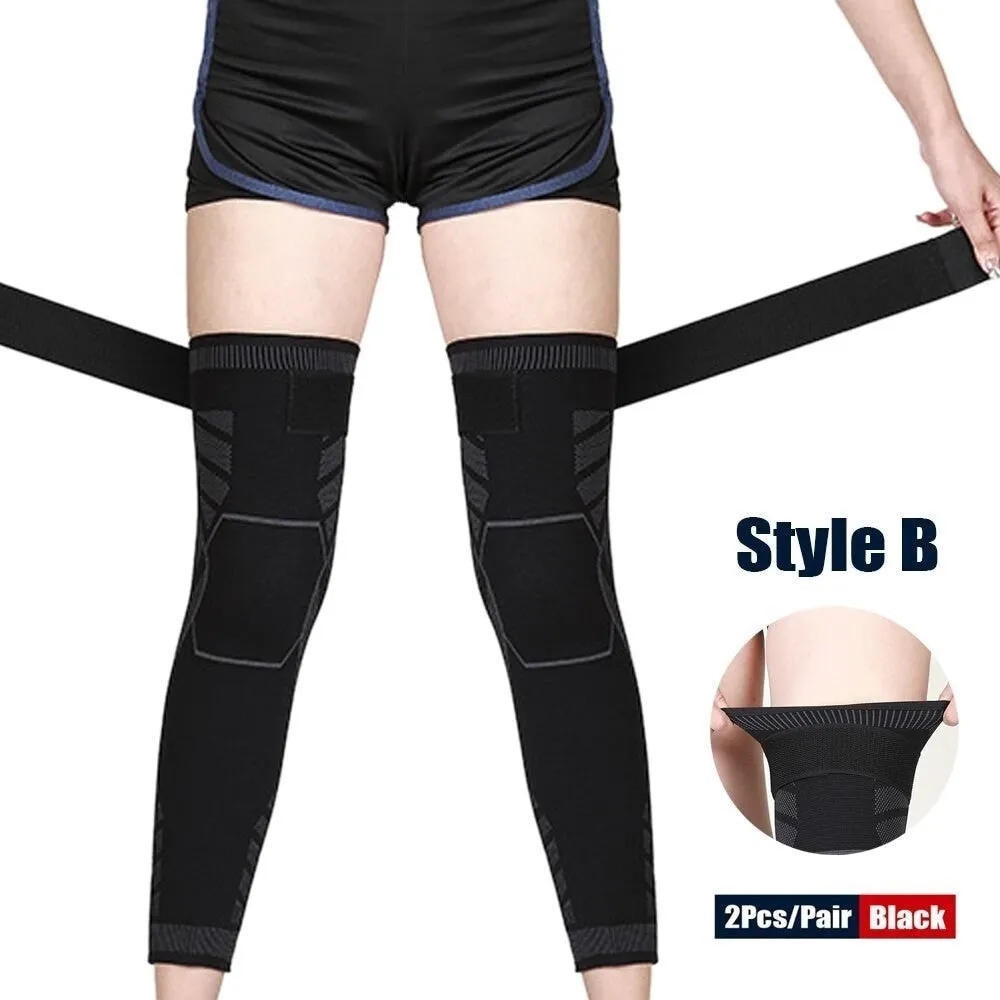 1pair Sport Full Leg Compression Knee Sleeves Protector for Weightlifting Arthritis