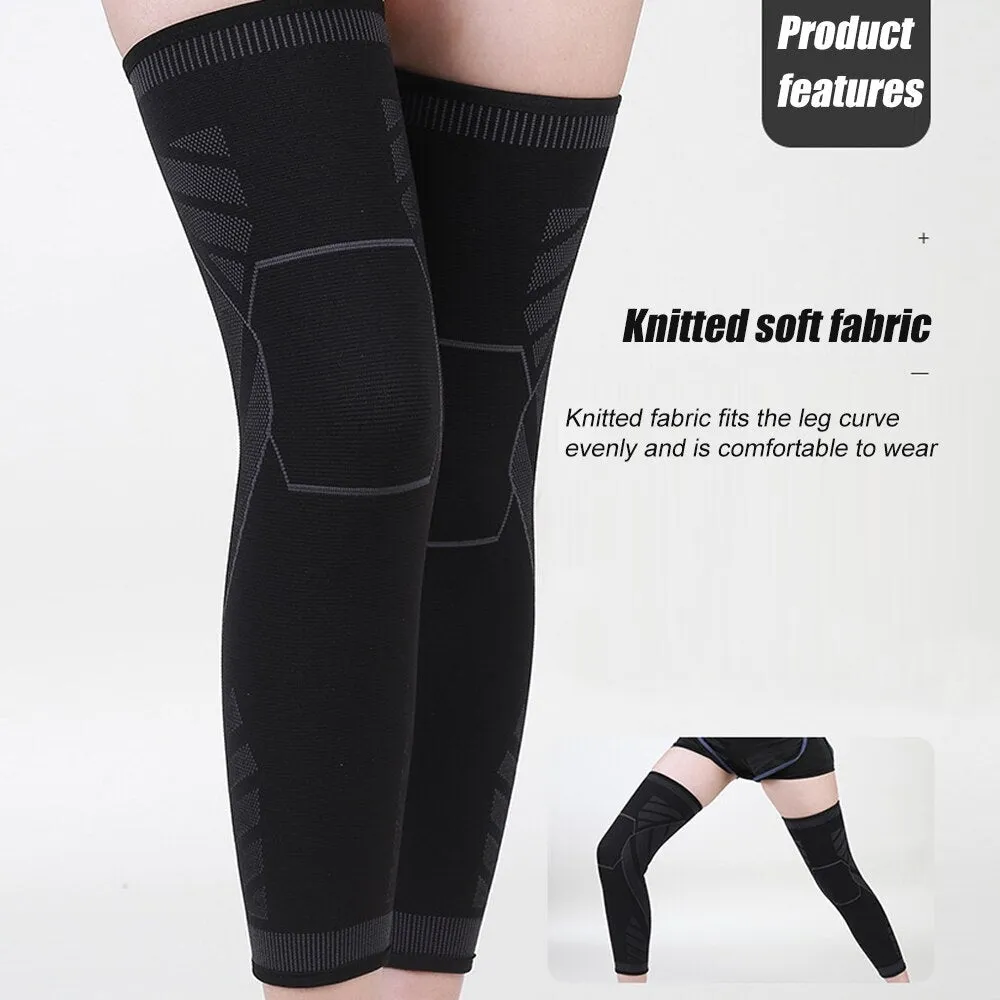 1pair Sport Full Leg Compression Knee Sleeves Protector for Weightlifting Arthritis
