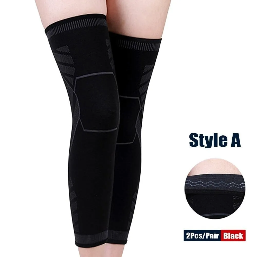1pair Sport Full Leg Compression Knee Sleeves Protector for Weightlifting Arthritis