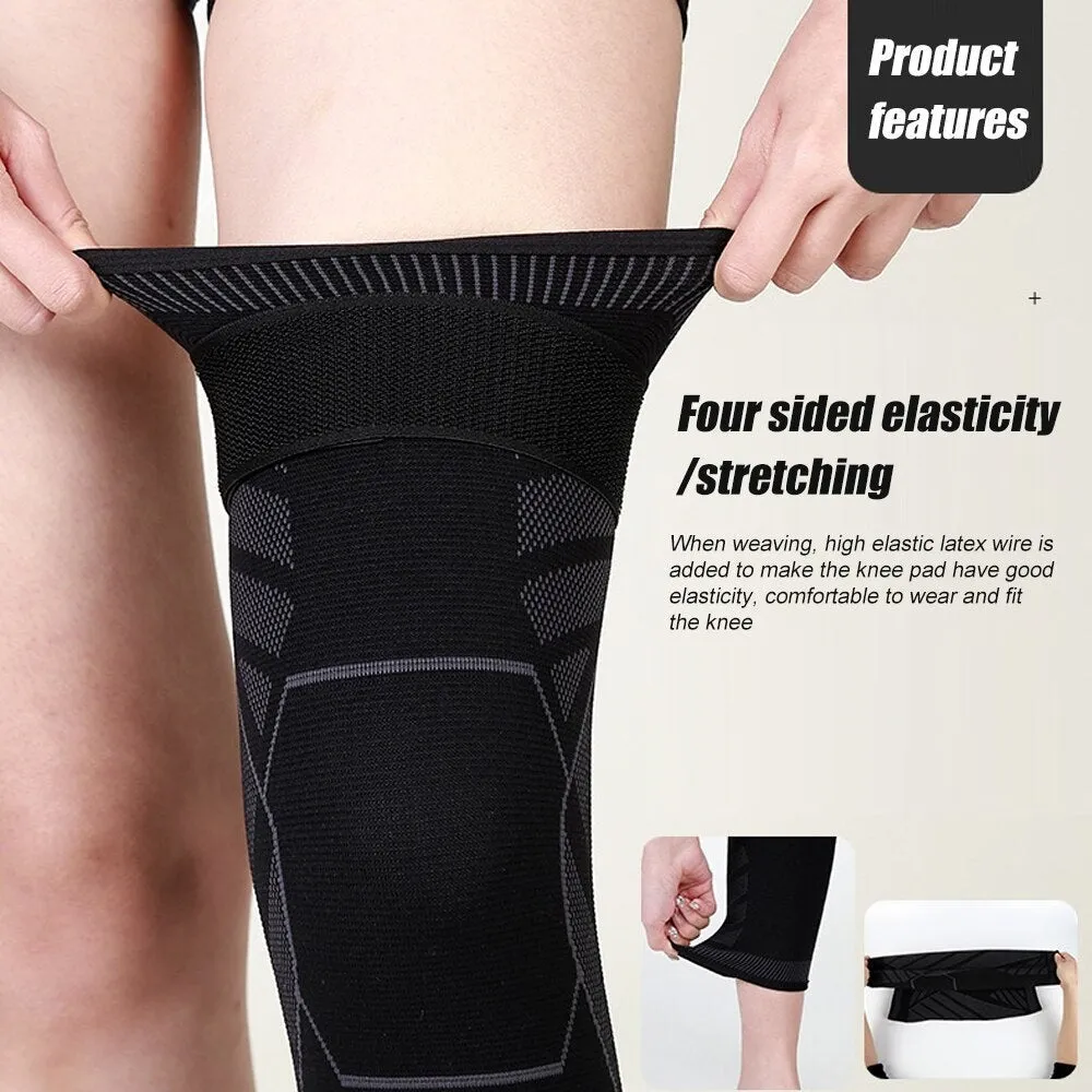 1pair Sport Full Leg Compression Knee Sleeves Protector for Weightlifting Arthritis