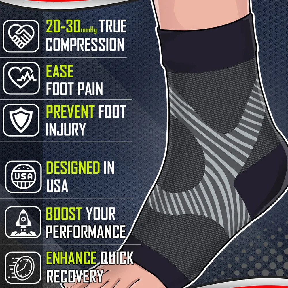 2pcs Ankle Compression Brace Foot Socks for Plantar Fasciitis Heel Pain
