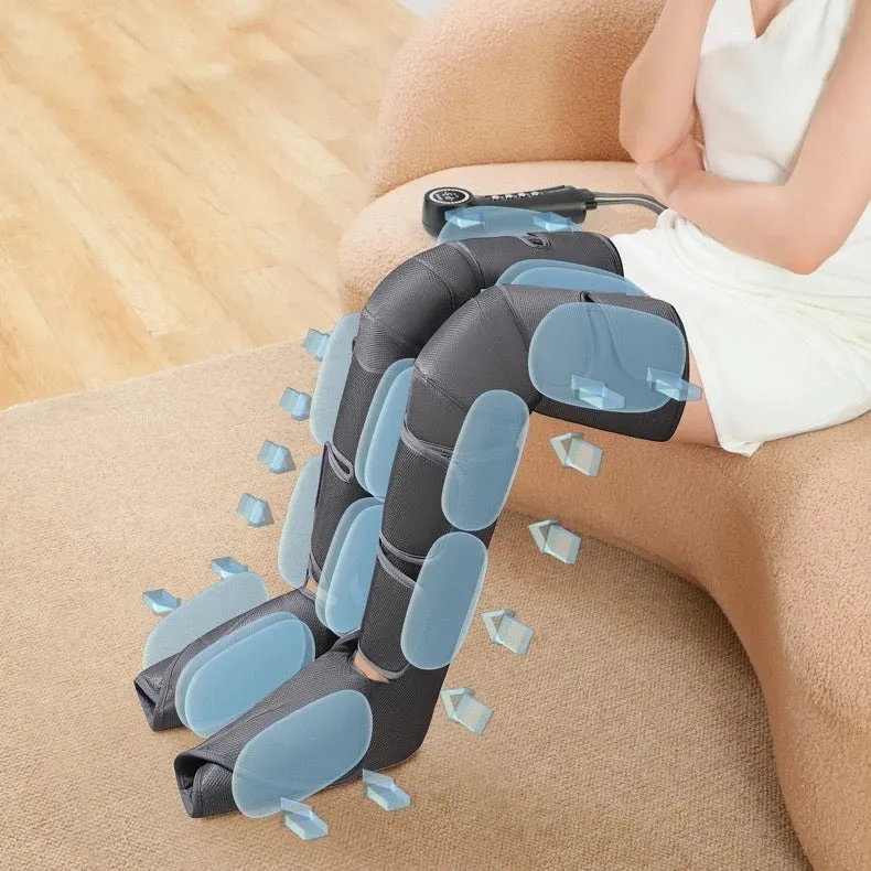 Air Pressure Compression Foot and Leg Massager For Circulation, Relaxation and Lymphatic Drainage