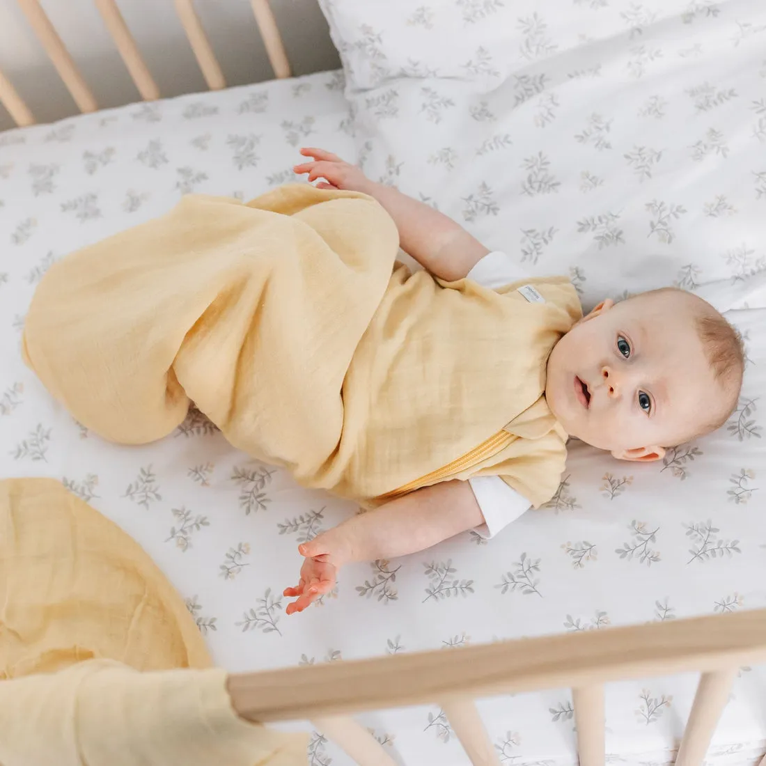 Cotton Muslin Sleep Sack - Lemon (0.7 tog)
