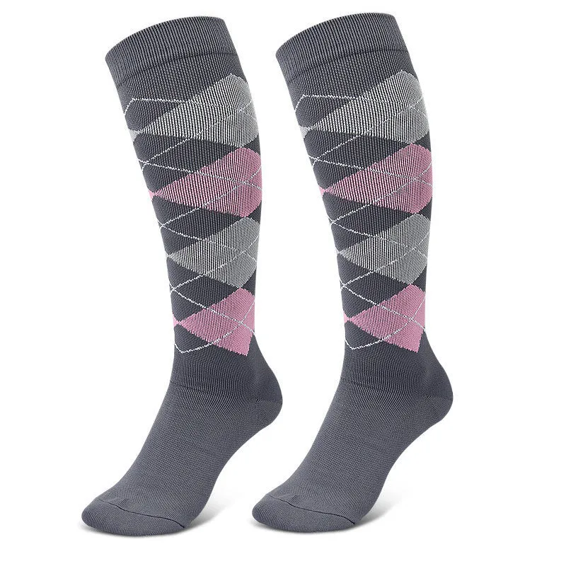 Decorative Pattern Compression Socks Outdoor Sports Fitness Marathon Compression Socks