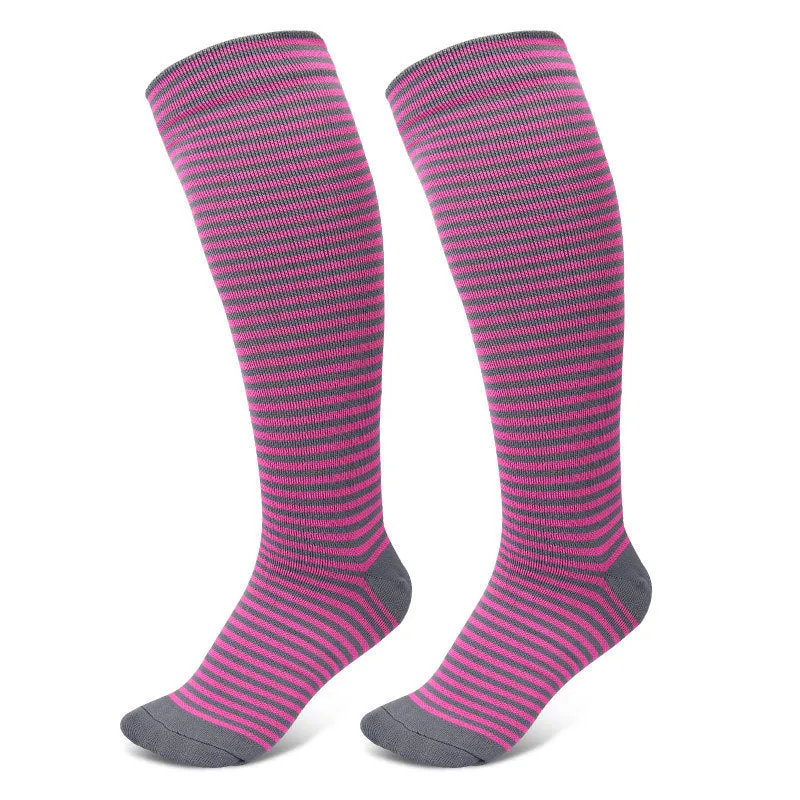 Decorative Pattern Compression Socks Outdoor Sports Fitness Marathon Compression Socks
