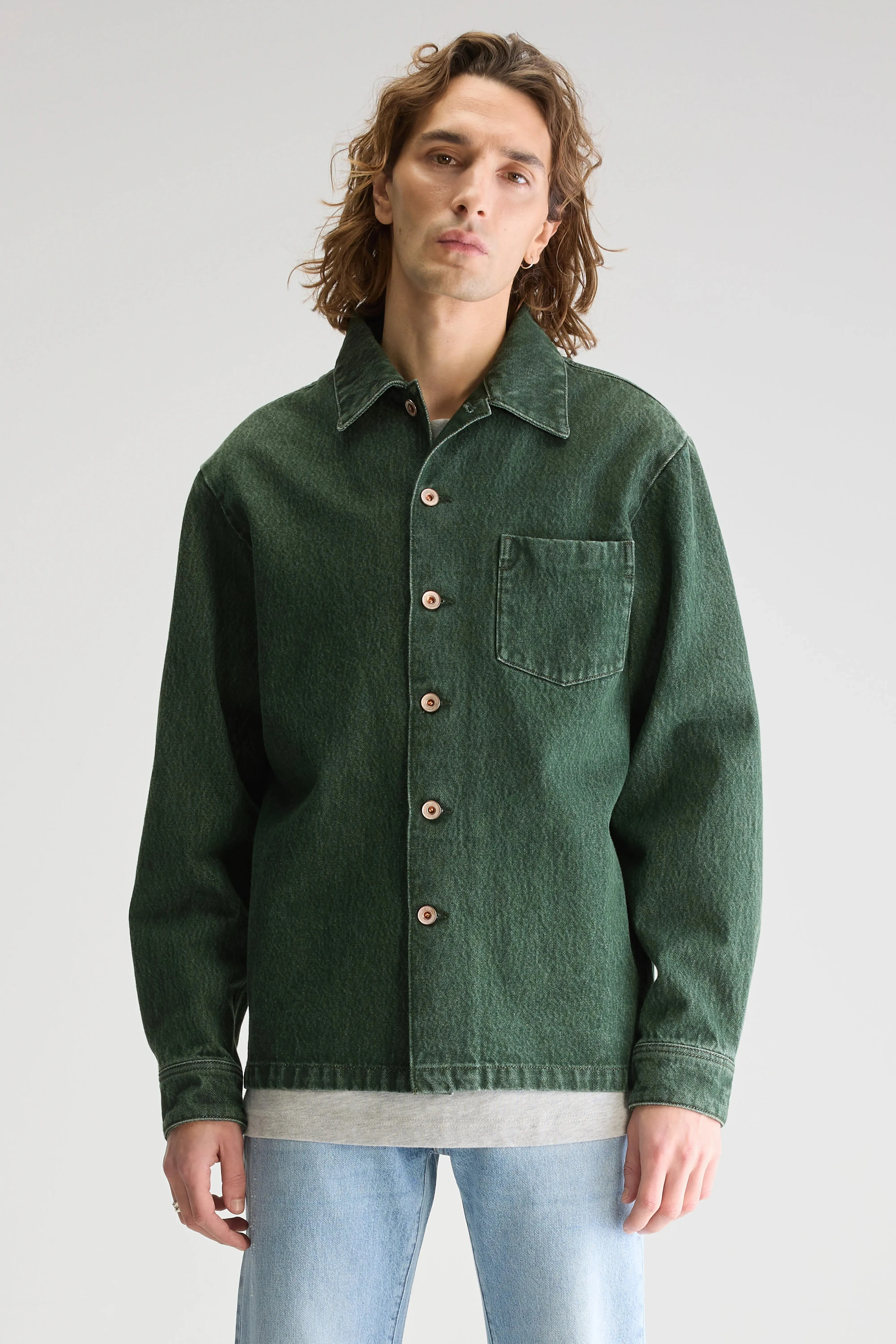 Goney denim overshirt (251 / M / GREEN STONE)