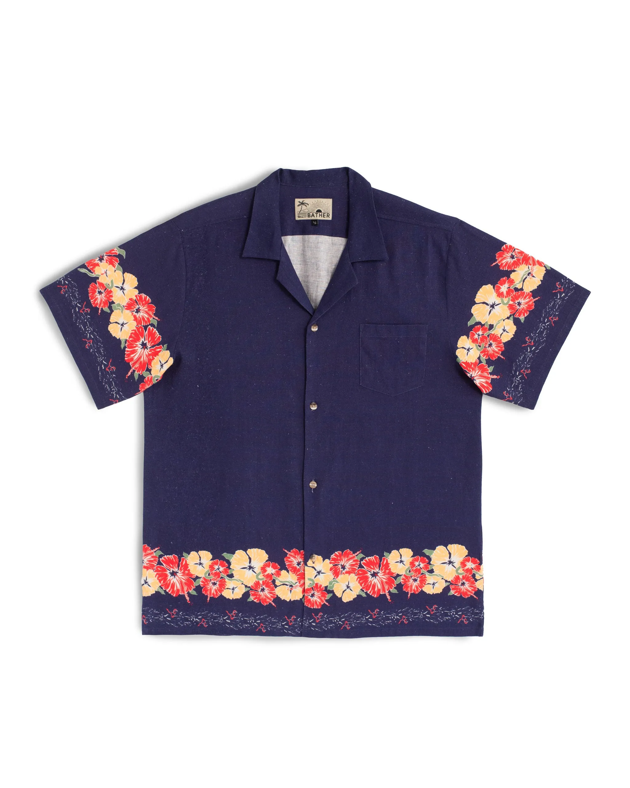 Indigo Ornate Bloom Camp Shirt
