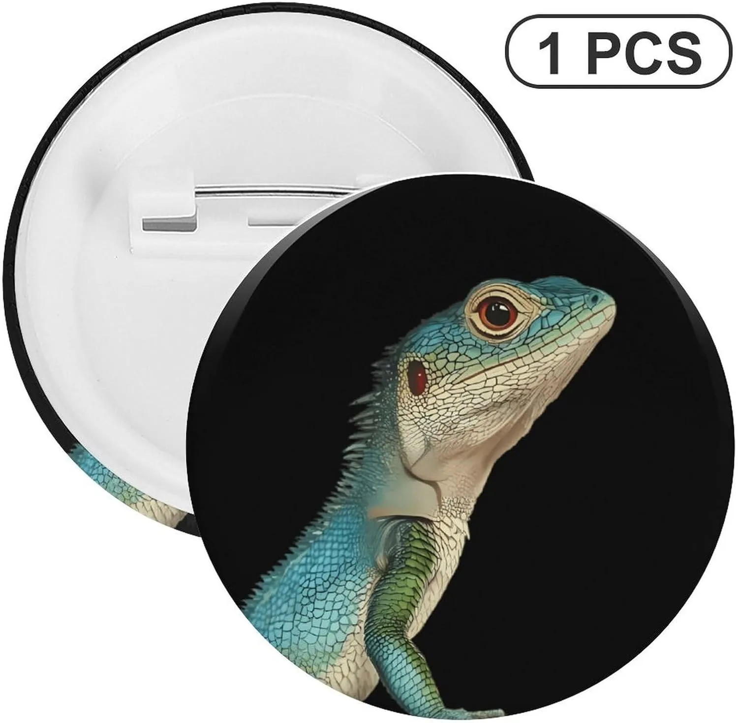 Japanese Grass Lizard Brooch Pins Fashion Tin Plate Badge Pin Gifts Round