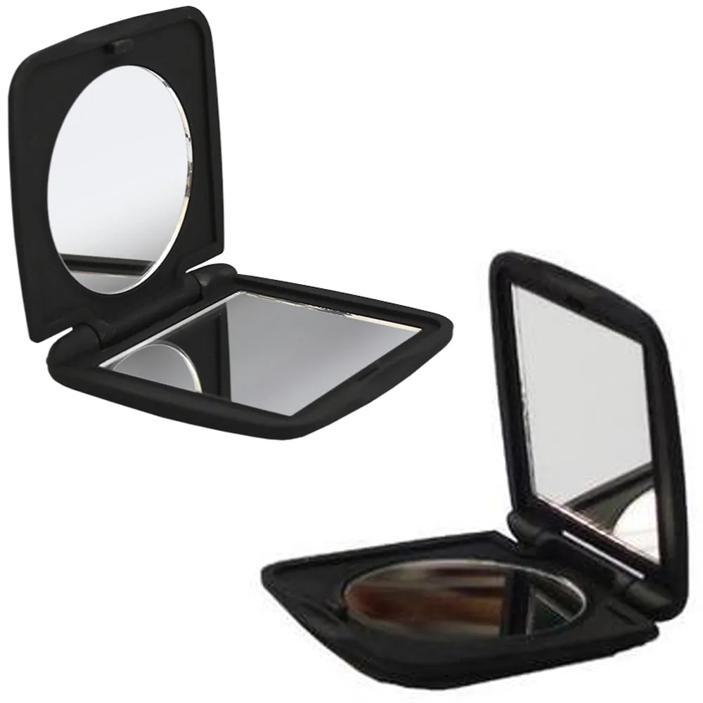 Lot of 2 Compact Hand Mirror Cosmetic Portable Folding Makeup Magnifying Square