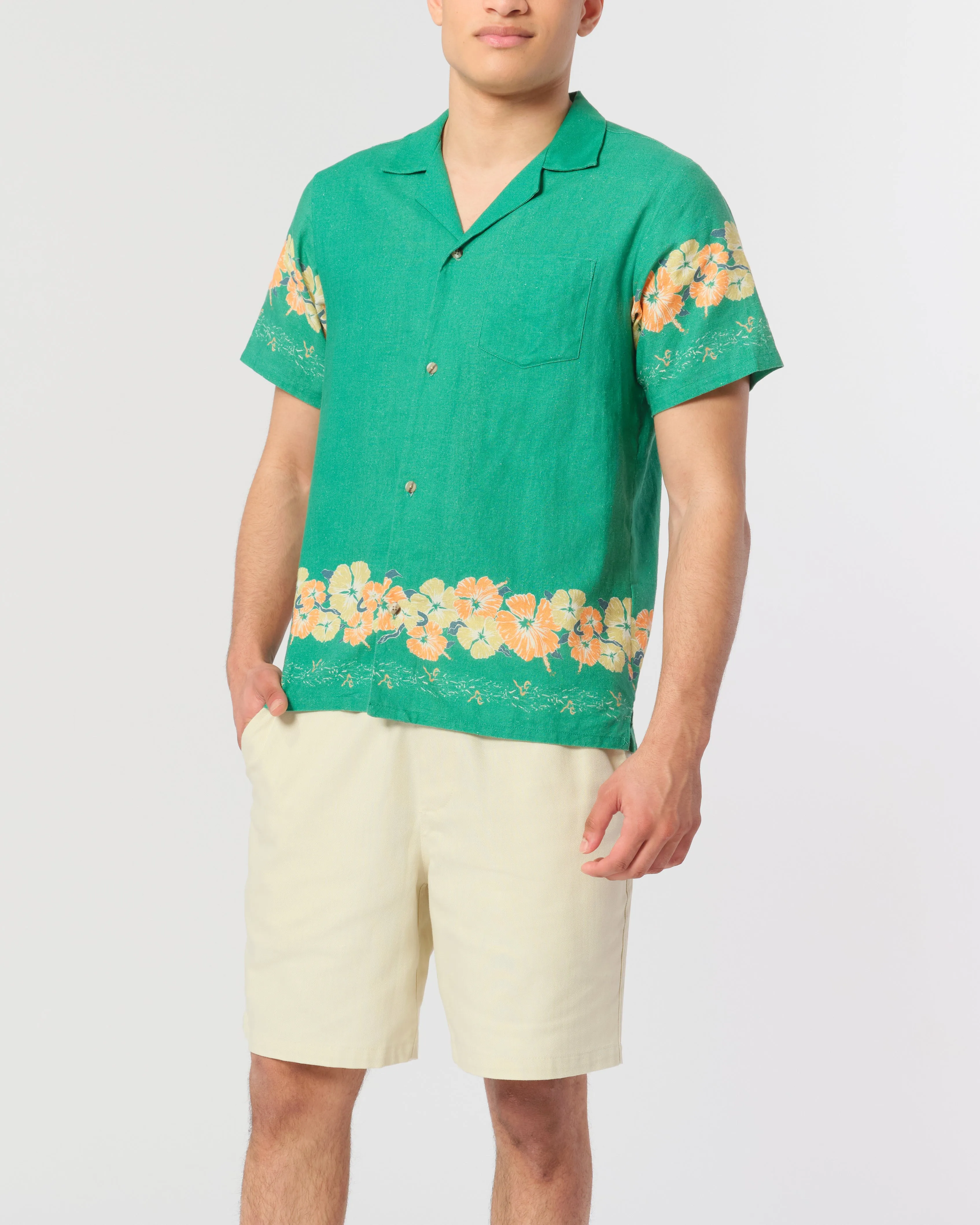 Moss Ornate Bloom Camp Shirt