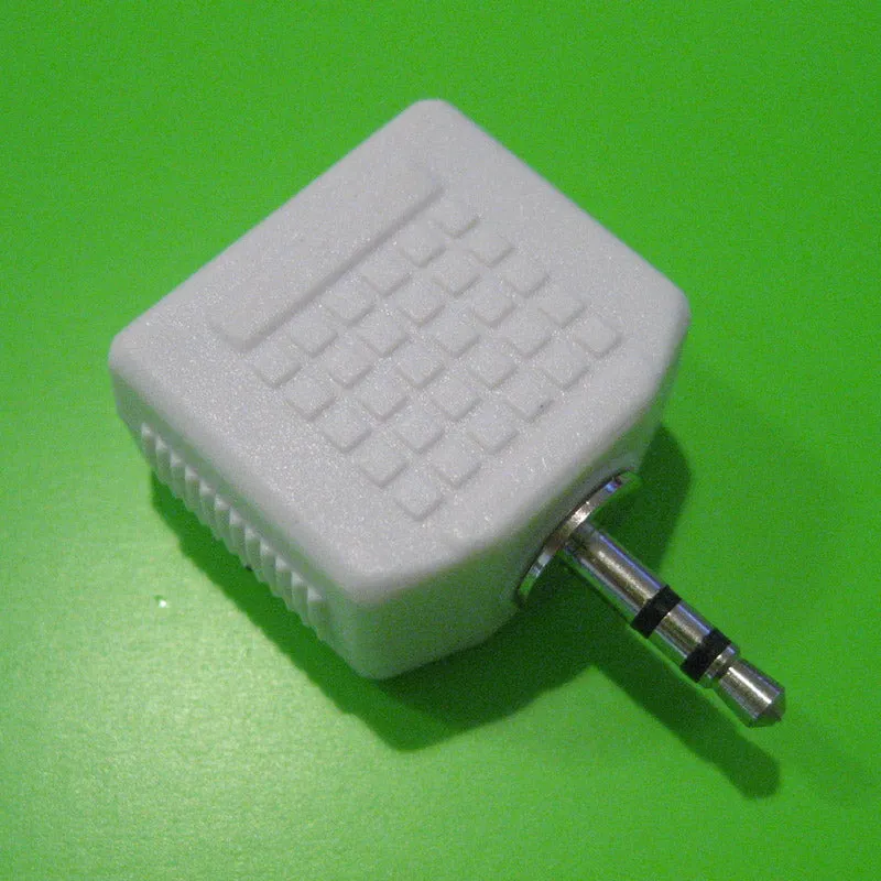 Silver 2 Way Headphone Splitter Adapter 2.5mm Stereo Male Jack To 2 Female Audio